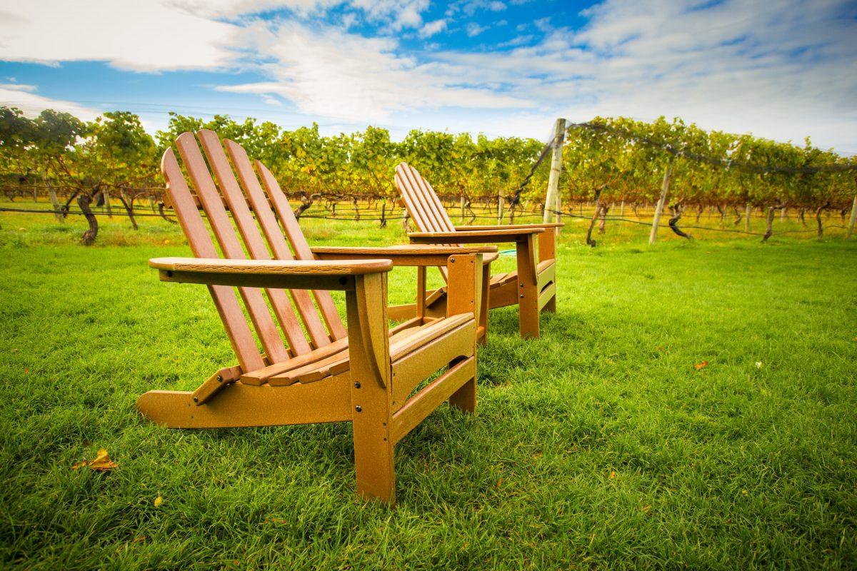 Adirondack Chairs on the lawn of the Kontakosta vineyard